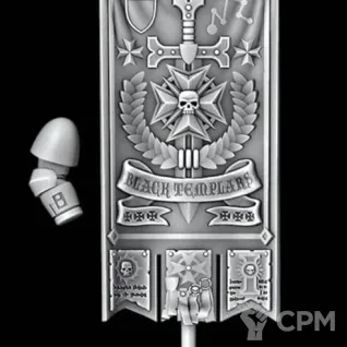 Описание картинки Black Templars banner от Helnex workshop  по цене 200руб | Свободный Рынок Миниатюр - СРМ