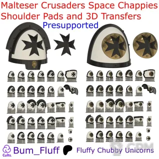 Описание картинки Black templars shoulder pads от Helnex workshop  по цене 20руб | Свободный Рынок Миниатюр - СРМ
