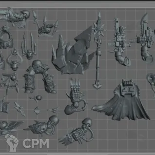 Описание картинки Chaos Lord In Terminator Armour/Sorcerer In Terminator Armour (скан) от Alexandrian workshop по цене 400руб | Свободный Рынок Миниатюр - СРМ
