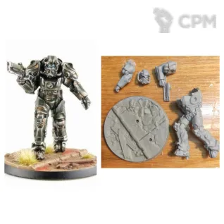 Описание картинки Brotherhood of steel aspirant in T-60 armor от Old curiosity shop по цене 650руб | Свободный Рынок Миниатюр - СРМ