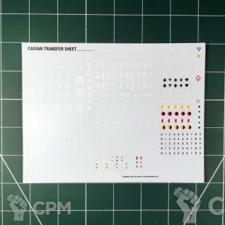 Описание картинки Cadian Transfer Sheet New (Декали) от Vault Boy по цене 498руб | Свободный Рынок Миниатюр - СРМ