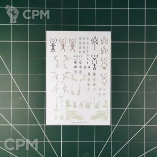 Описание картинки Necron Transfer Sheet (Декали) от Vault Boy по цене 198руб | Свободный Рынок Миниатюр - СРМ