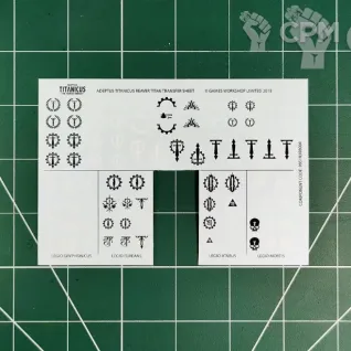 Описание картинки Adeptus Titanicus Reaver Titan Transfer Sheet (Декали) от Vault Boy по цене 998руб | Свободный Рынок Миниатюр - СРМ