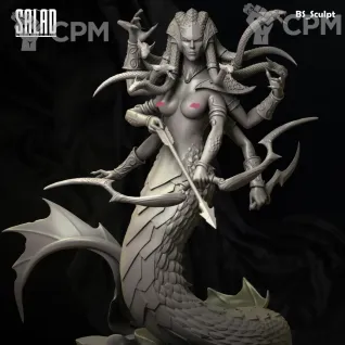 Описание картинки Lady Naga от Naggaroth Night по цене 2 000руб | Свободный Рынок Миниатюр - СРМ
