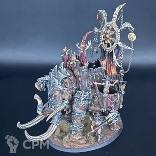 Описание картинки Chaos War Mammoth Warshrine Darkoath от Nalivainen по цене 12 000руб | Свободный Рынок Миниатюр - СРМ
