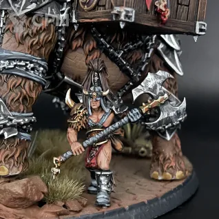 Описание картинки Chaos War Mammoth Warshrine Darkoath от Nalivainen по цене 12 000руб | Свободный Рынок Миниатюр - СРМ