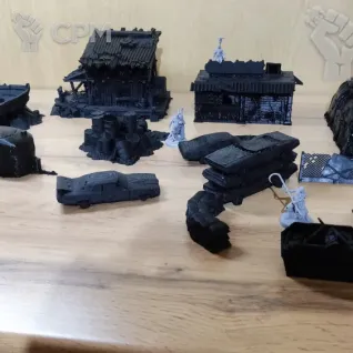 Описание картинки Постапок террейн от Welialaile по цене 4 560руб | Свободный Рынок Миниатюр - СРМ