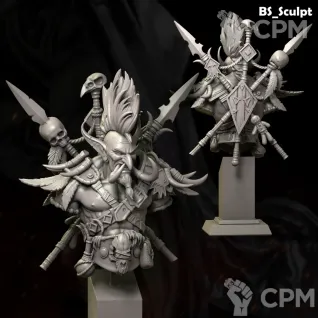 Описание картинки Master of the Shadows (Bust) от Naggaroth Night по цене 2 000руб | Свободный Рынок Миниатюр - СРМ