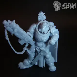 Описание картинки Captain in Gravis Armour with Master crafted Heavy от White Rhino по цене 399руб | Свободный Рынок Миниатюр - СРМ