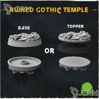 Описание картинки Подставки Ruined Gothic Temple 32мм от Studio Cockatoo по цене 385руб | Свободный Рынок Миниатюр - СРМ