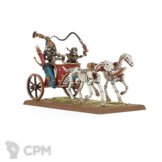 Описание картинки Tomb Kings Of Khemri Skeleton Chariot x1 от Vault Boy по цене 2 498руб | Свободный Рынок Миниатюр - СРМ