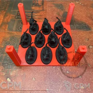 Описание картинки Полка/Стойка для хранения миниатюр, трёх этажная17x17x 17 см., для баз 25 – 50мм. от WARP LAB по цене 1 220руб | Свободный Рынок Миниатюр - СРМ