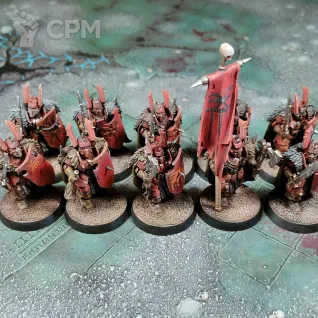 Описание картинки Chaos Warriors of Khorne от Каджит по цене 8 888руб | Свободный Рынок Миниатюр - СРМ