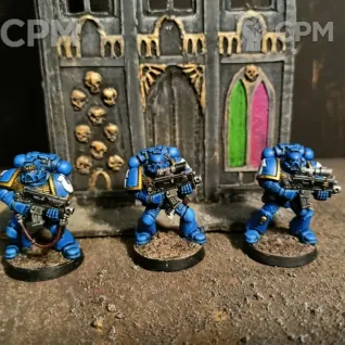 Описание картинки Ultramarine's Tactical Squad от Bloody Fist Workshop по цене 8 500руб | Свободный Рынок Миниатюр - СРМ