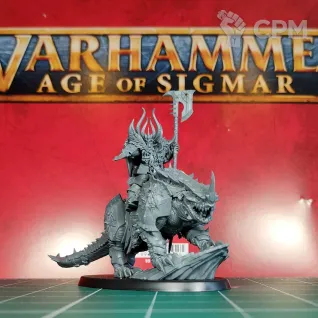 Описание картинки Chaos Lord on Daemonic Mount от Каджит по цене 3 998руб | Свободный Рынок Миниатюр - СРМ