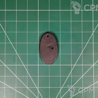 Описание картинки Oval Base 75x42 mm Подставка овальная с отверстием (Оригинал Games Workshop) от Vault Boy по цене 298руб | Свободный Рынок Миниатюр - СРМ