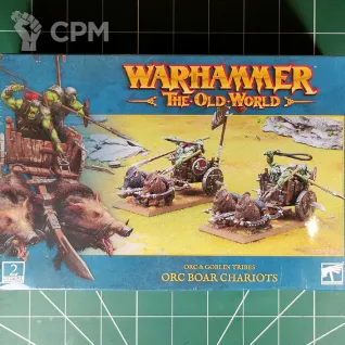 Описание картинки Orc &amp; Goblin Tribes: Orc Boar Chariots от Vault Boy по цене 8 498руб | Свободный Рынок Миниатюр - СРМ