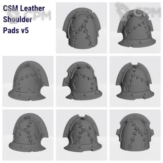 Описание картинки CSM Leather Shoulder Pads v5 with Nicks от Nocte Ferro по цене 120руб | Свободный Рынок Миниатюр - СРМ