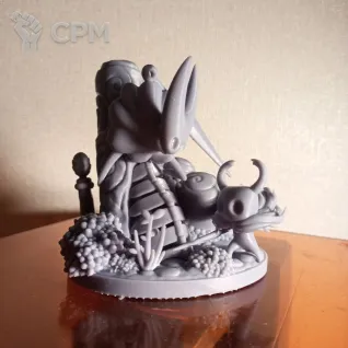 Описание картинки Hollow Knight &amp; Hornet диорама / фигурка - 106mm от Осенний лист по цене 880руб | Свободный Рынок Миниатюр - СРМ