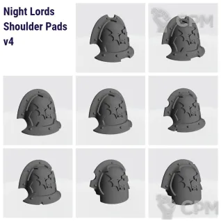 Описание картинки Night Lords Shoulder Pads v4 от Nocte Ferro по цене 120руб | Свободный Рынок Миниатюр - СРМ