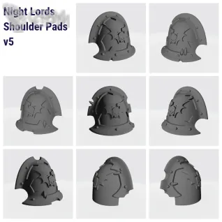 Описание картинки Night Lords Shoulder Pads v5 от Nocte Ferro по цене 120руб | Свободный Рынок Миниатюр - СРМ