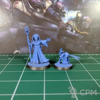 Описание картинки Genestealer Cults Magus and Familiar от Каджит по цене 1 698руб | Свободный Рынок Миниатюр - СРМ