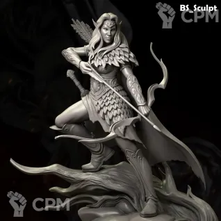 Описание картинки Wood Elf Girl Archer от Naggaroth Night по цене 2 000руб | Свободный Рынок Миниатюр - СРМ