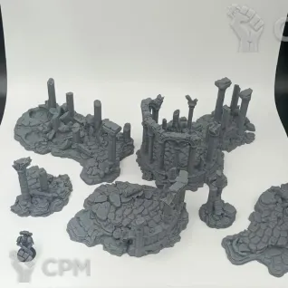 Описание картинки Древние Руины - Фэнтези Террейн, Goblin Grotto от Terrain Print по цене 2 450руб | Свободный Рынок Миниатюр - СРМ