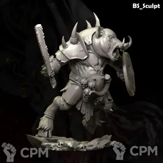 Описание картинки Pig Beastman от Naggaroth Night по цене 2 000руб | Свободный Рынок Миниатюр - СРМ