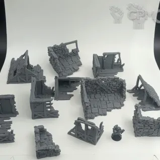 Описание картинки Разрушенные Кварталы - Фэнтези Террейн, Shadowfey Ruins от Terrain Print по цене 2 700руб | Свободный Рынок Миниатюр - СРМ