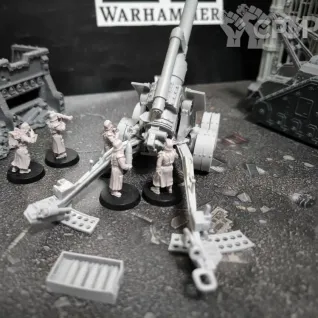 Описание картинки Heavy Artillery Carriage with Earth Shaker Cannon  с артиллерийским расчетом от Fle94 Miniatures по цене 3 500руб | Свободный Рынок Миниатюр - СРМ