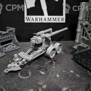 Описание картинки Heavy Artillery Carriage with Earth Shaker Cannon  с артиллерийским расчетом от Fle94 Miniatures по цене 3 500руб | Свободный Рынок Миниатюр - СРМ