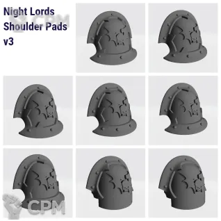 Описание картинки Night Lords Shoulder Pads v3 от Стальные Небеса по цене 120руб | Свободный Рынок Миниатюр - СРМ