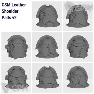 Описание картинки CSM Leather Shoulder Pads v2 with Nicks от Стальные Небеса по цене 120руб | Свободный Рынок Миниатюр - СРМ