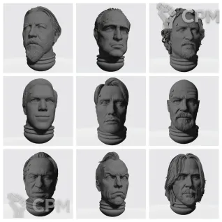 Описание картинки 9 heads of the Space Marine heroes v3 от Стальные Небеса по цене 135руб | Свободный Рынок Миниатюр - СРМ