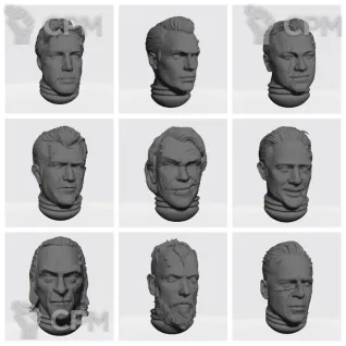 Описание картинки 9 heads of the Space Marine heroes v1 от Стальные Небеса по цене 135руб | Свободный Рынок Миниатюр - СРМ