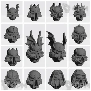 Описание картинки Night Lords Helmets v9 от Стальные Небеса по цене 210руб | Свободный Рынок Миниатюр - СРМ