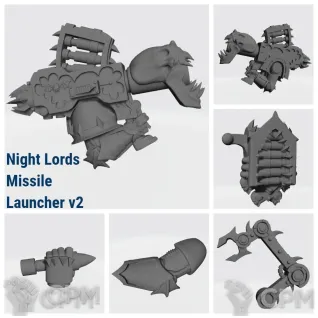 Описание картинки Night Lords Missile Launcher v2 от Стальные Небеса по цене 100руб | Свободный Рынок Миниатюр - СРМ