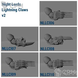 Описание картинки Night Lords Lightning Claws v2 от Стальные Небеса по цене 250руб | Свободный Рынок Миниатюр - СРМ