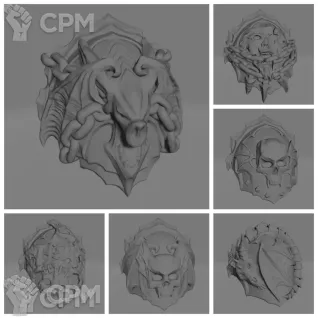 Описание картинки Night Lords Shoulder Pads от Стальные Небеса по цене 300руб | Свободный Рынок Миниатюр - СРМ