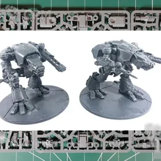 Описание картинки Warhound Titans with Ursus Claws and Melta Lances от Vault Boy по цене 5 998руб | Свободный Рынок Миниатюр - СРМ