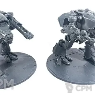 Описание картинки Warhound Titans with Ursus Claws and Melta Lances от Vault Boy по цене 5 998руб | Свободный Рынок Миниатюр - СРМ