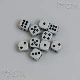 Описание картинки Кости (дайсы) Д6 12 мм. Серые - 10 шт. от Fridericus по цене 100руб | Свободный Рынок Миниатюр - СРМ