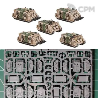 Описание картинки Legions Imperialis Rhino Transport x5 от Vault Boy по цене 3 198руб | Свободный Рынок Миниатюр - СРМ