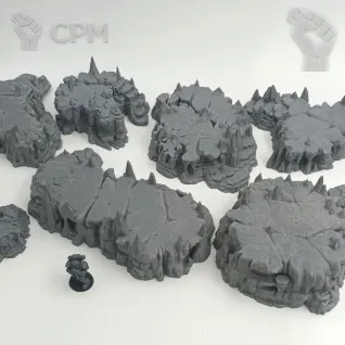 Описание картинки Скалистые возвышенности - Фэнтези Террейн, Goblin Grotto от Terrain Print по цене 2 550руб | Свободный Рынок Миниатюр - СРМ