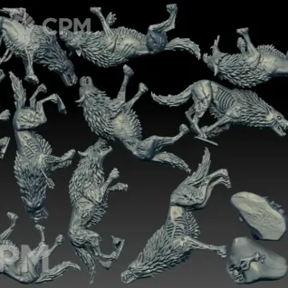 Описание картинки Dire Wolves (Scan) от AxeL's Forge по цене 1 350руб | Свободный Рынок Миниатюр - СРМ