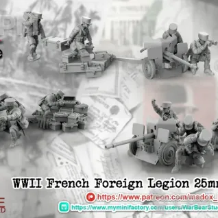 Описание картинки French Foreign Legion 25mm ATGun от 3DPrintClub по цене 380руб | Свободный Рынок Миниатюр - СРМ
