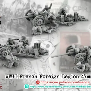 Описание картинки French Foreign Legion 47mm ATGun от 3DPrintClub по цене 380руб | Свободный Рынок Миниатюр - СРМ