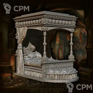 Описание картинки Кровать с балдахином от Gabrigame_Print по цене 410руб | Свободный Рынок Миниатюр - СРМ