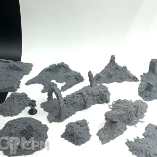 Описание картинки Руины Поселения - Фэнтези Террейн, New Eden от Terrain Print по цене 1 800руб | Свободный Рынок Миниатюр - СРМ